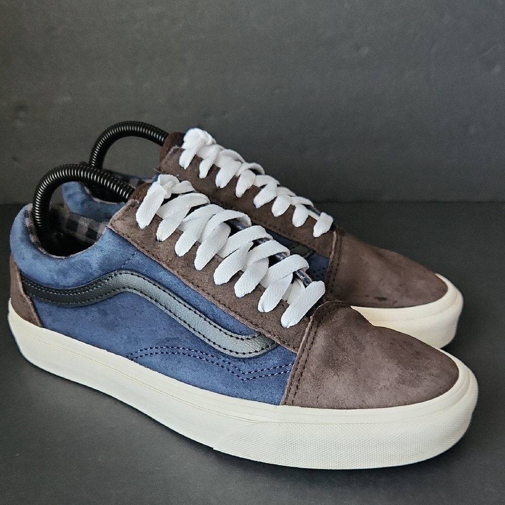 Vans Old Skool Pig Suede Navy Browm Womens 9 Mens 7.5 Unisex - Picture 3 of 8